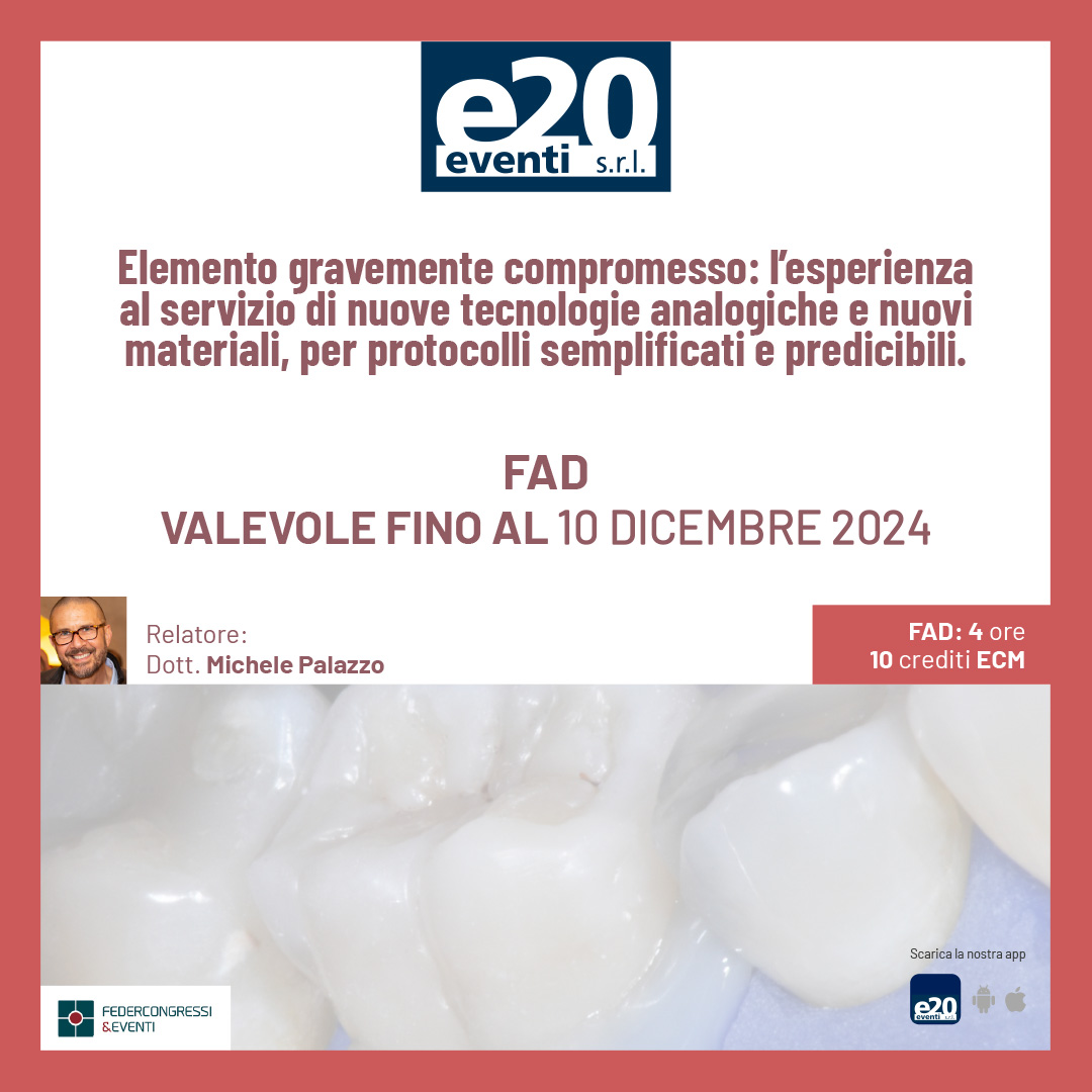 Dott. Palazzo - Elemento gravemente compromesso: l’esperienza al servizio di nuove tecnologie analogiche e nuovi materiali, per protocolli semplificati e predicibili