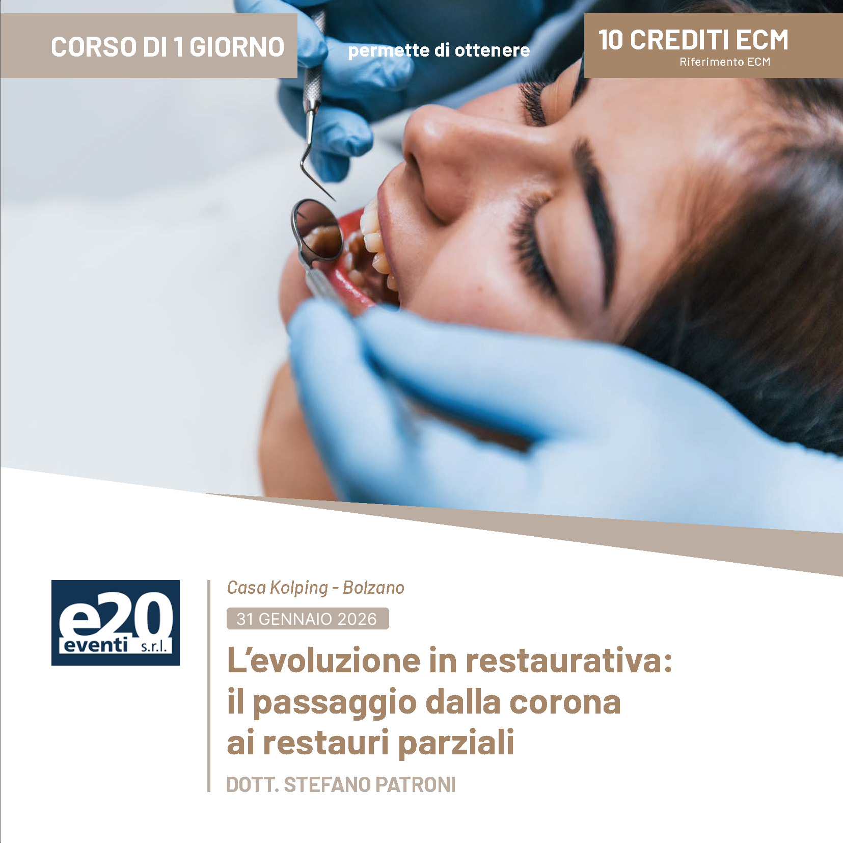 Dott. Patroni - L’evoluzione in restaurativa: il passaggio dalla corona ai restauri parziali - BOLZANO