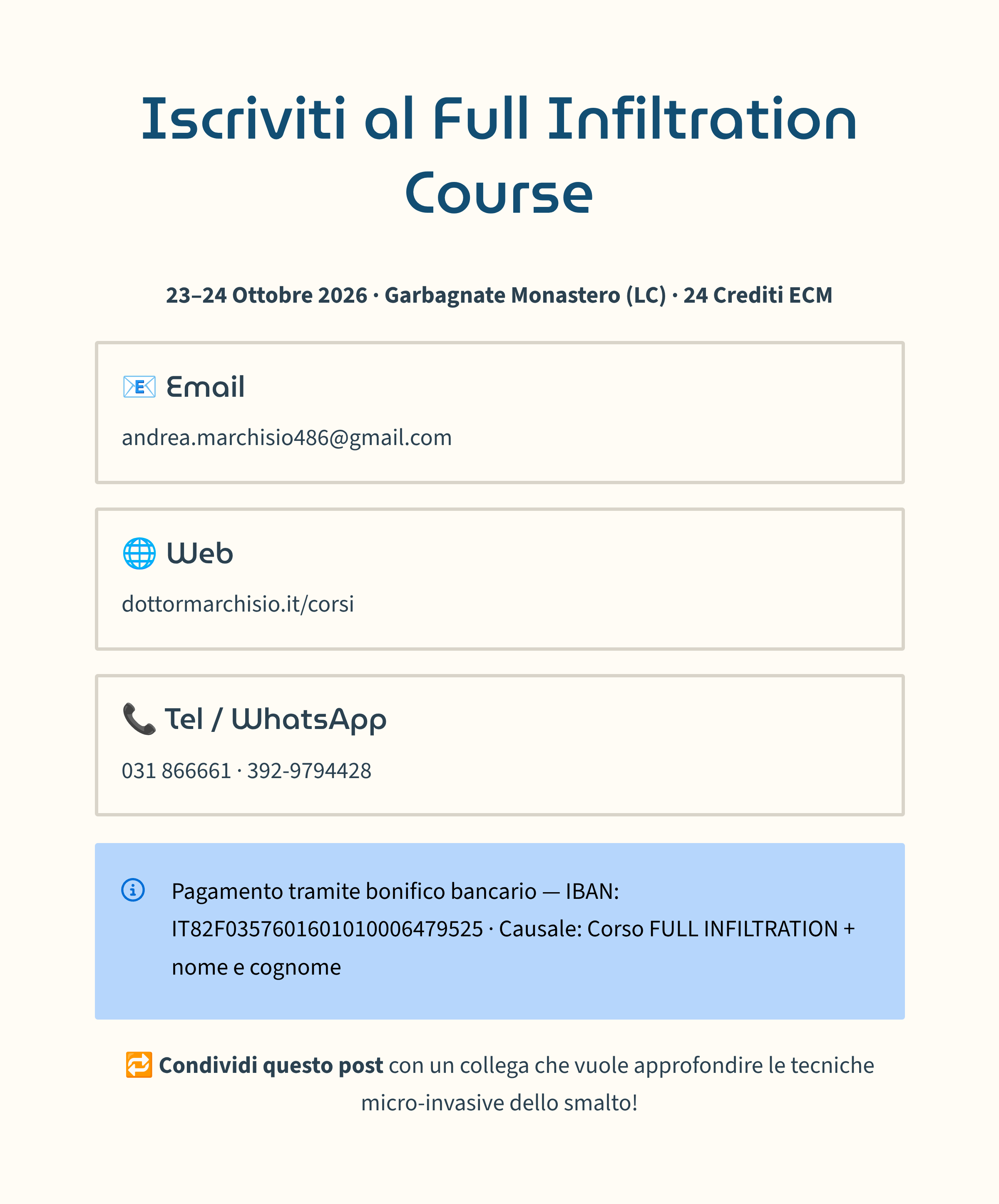 Full Infiltration Course