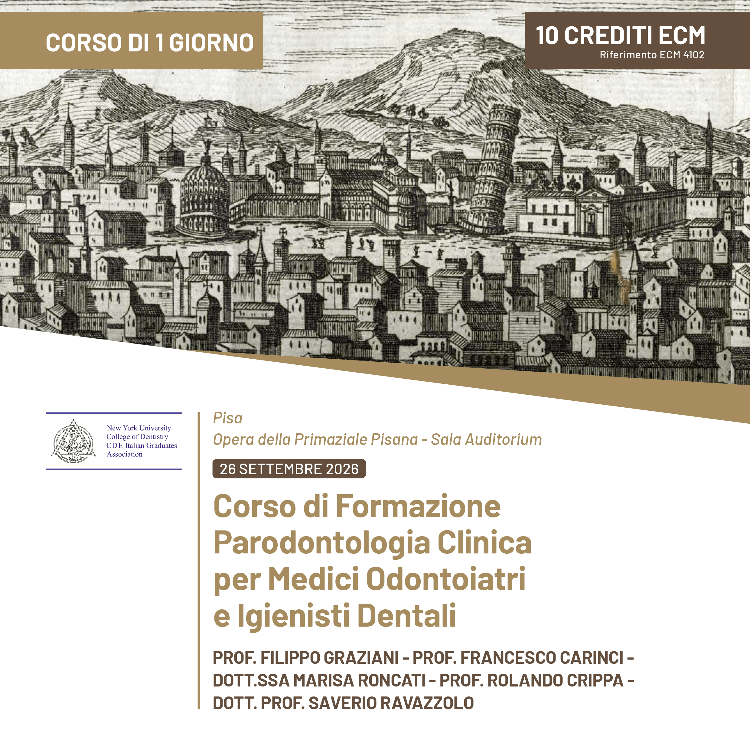 Corso di Formazione Parodontologia Clinica per Medici Odontoiatri e Igienisti Dentali - Pisa